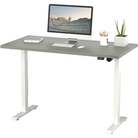 We'Re It Lift It Electric Sit Stand Desk, 46.25 H, 24 W X Laminate wood, metal, White VL12WH4824-8827